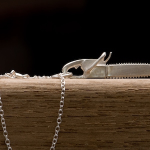 Chainsaw Necklace in Sterling Silver, Christmas Gift Chainsaw Pendant