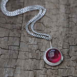 Ruby Cabochon Gold Necklace Ruby Necklace in 18k Gold 18K White Gold