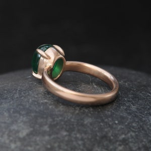 Big Emerald Cabochon Ring in 18K Gold, Emerald Statement Ring, Gift for Her image 8