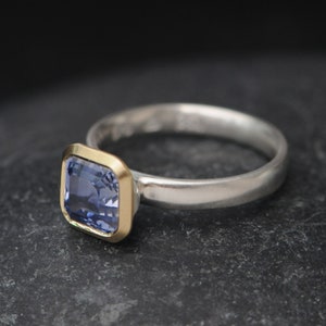 Asscher Cut Lab Sapphire Ring, Ethical Sapphire Ring, Gift For Her