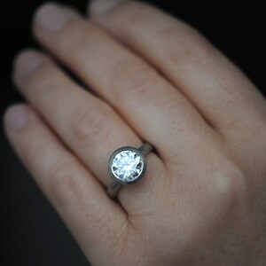 3 Carat Lab Grown Diamond Ring in 18K Gold, Ethical Engagement Ring