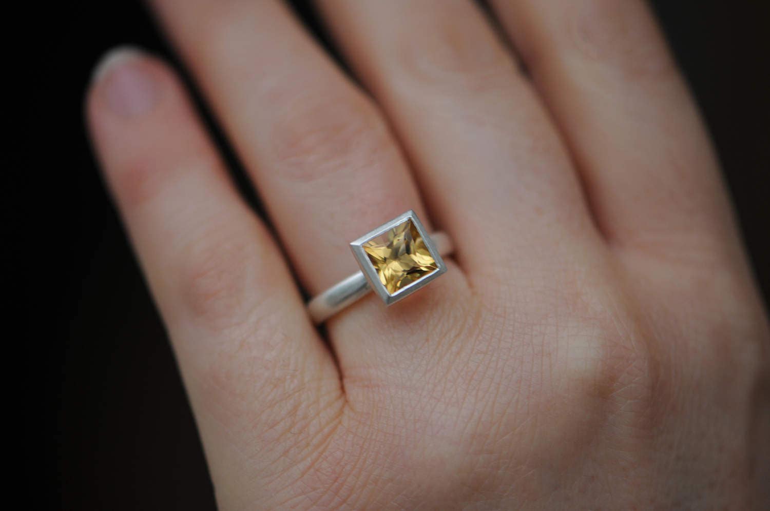 Citrine 2024 square ring