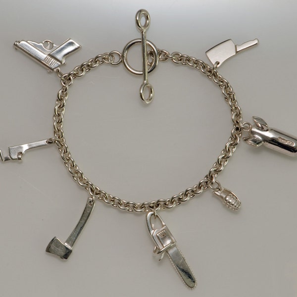 silver killer charm bracelet