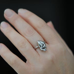 Anatomical Heart Ring, Silver Heart Ring, Gift For Her image 4