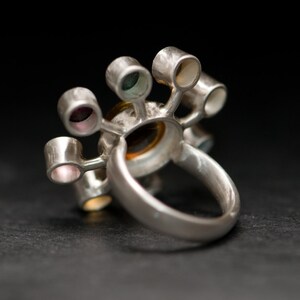 Solar System Ring, Large Statement Ring in Silver, Gift For Her image 4