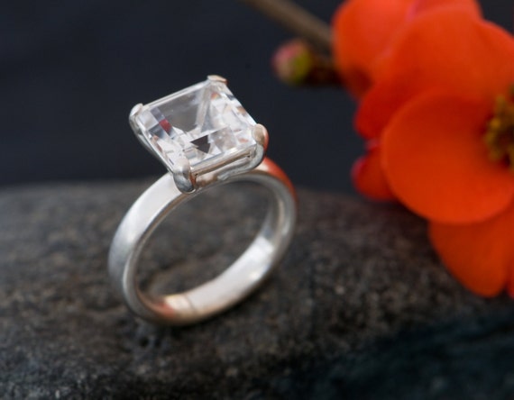 Anello Di Fidanzamento Diamantato In Bianco In Argento In Argento Anello Di Fidanzamento Diamantato In Bianco In Argento In Argento