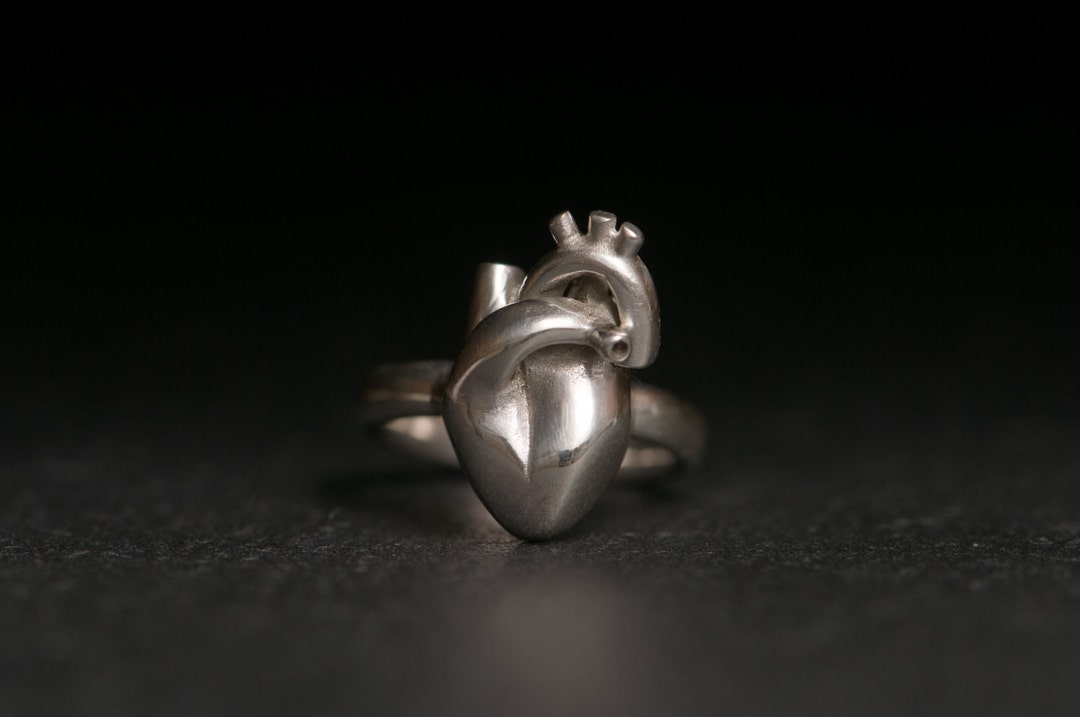 Handmade Anatomical Heart Ring, Sterling Silver, Gift for Her - Etsy