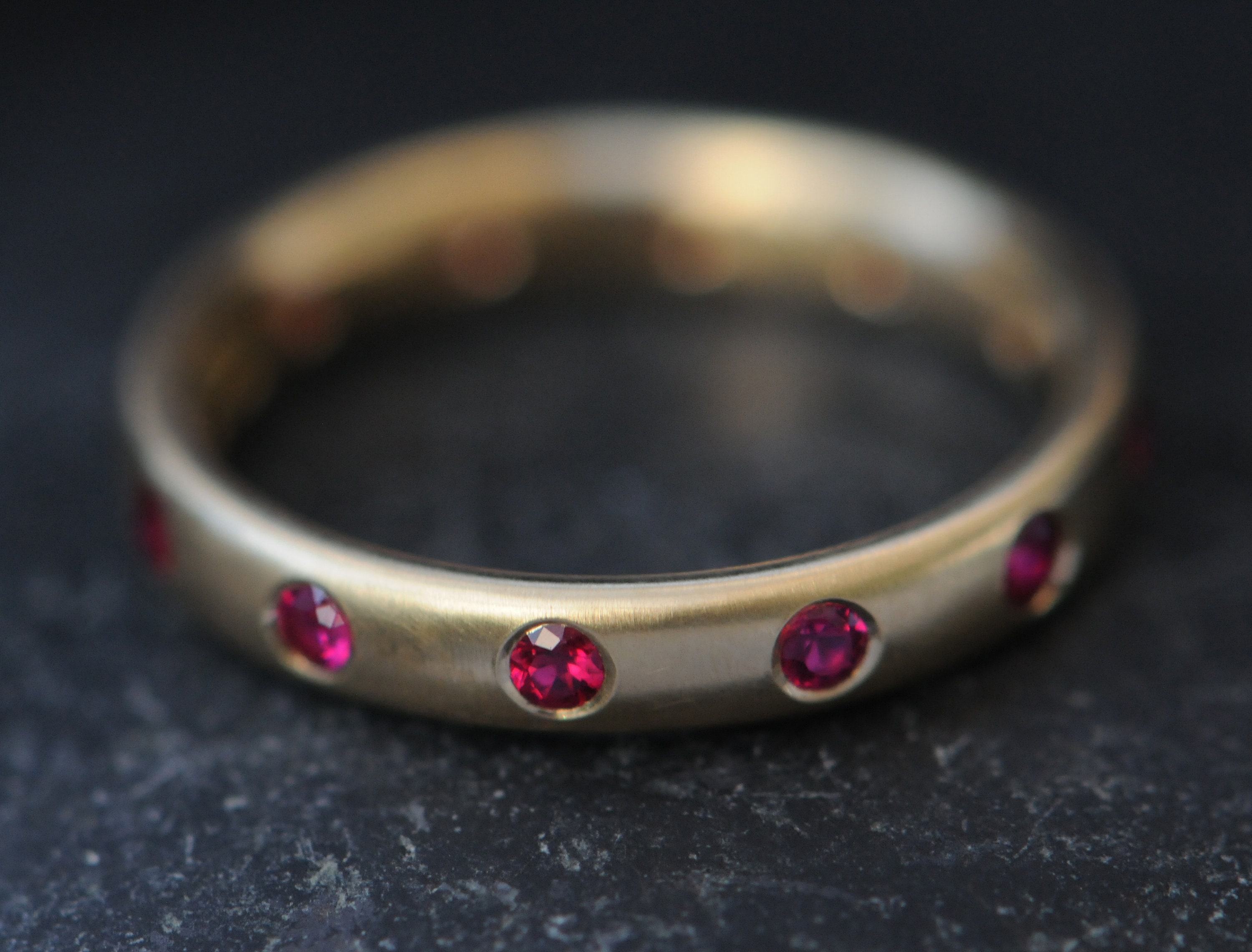 Ruby Eternity Band in 18K Gold Ruby Wedding Ring | Etsy