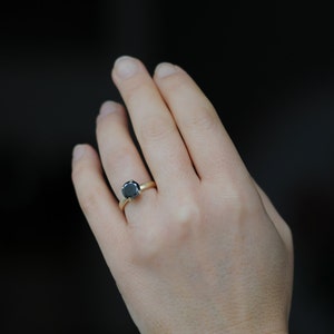 2 Carat Black Diamond Ring in 18K Gold - Black Diamond Engagement Ring