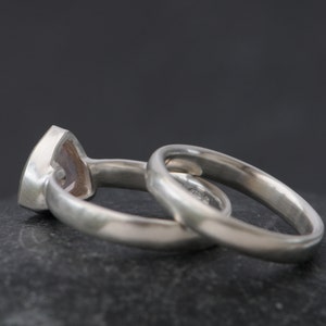 Pink Gemstone Engagement Ring, Rose Quartz Trillion Ring, Gift For Her image 5