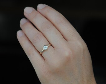 Ethical Engagement Ring, Lab Diamond Ring in Platinum, Gift For Her