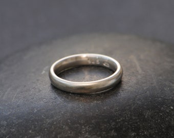 Plain Silver Wedding Band for Her, Hand Made Wedding Ring, Recycled Silver Ring