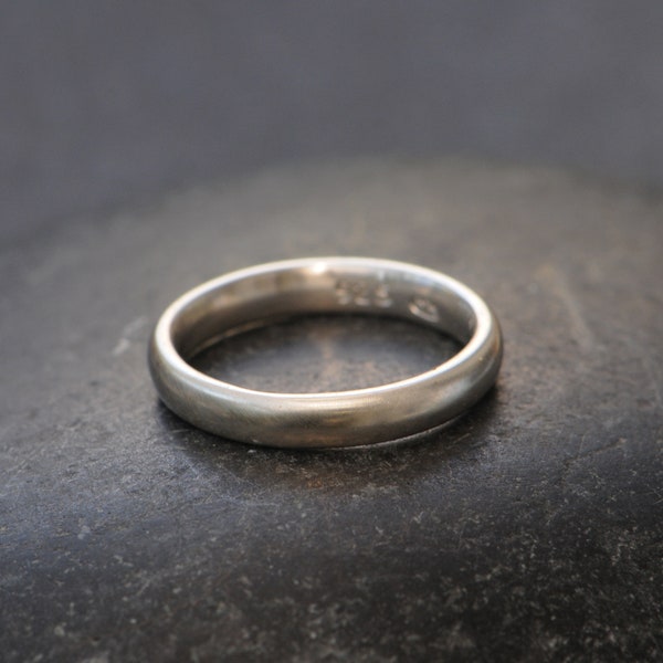 Plain Silver Wedding Band for Her, Hand Made Wedding Ring, Recycled Silver Ring
