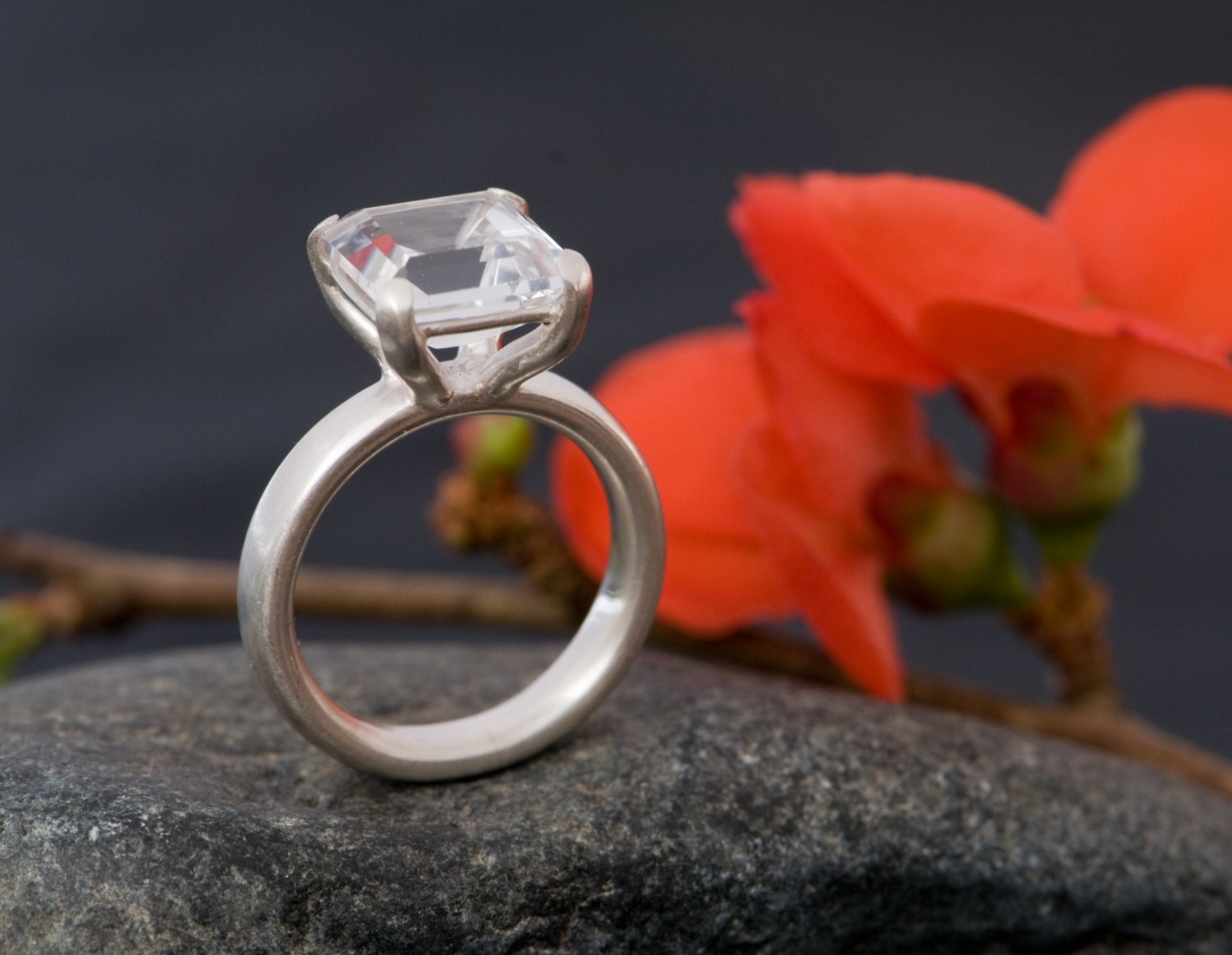 Anello Con Topazio Bianco, Argento Sterling 925, Design Ovale - Foto 6