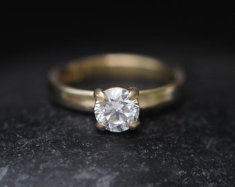 Lab Grown Diamond Ring in 18K Gold, 1 Carat Diamond Ring, Ethical Engagement Ring