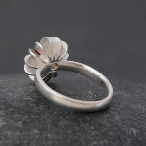 Oregon Sunstone Ring in Silver, Sea Urchin Ring, Gift For Her image 2