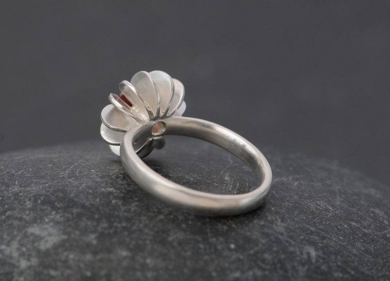 Oregon Sunstone Ring in Silver, Sea Urchin Ring, Gift For Her image 2