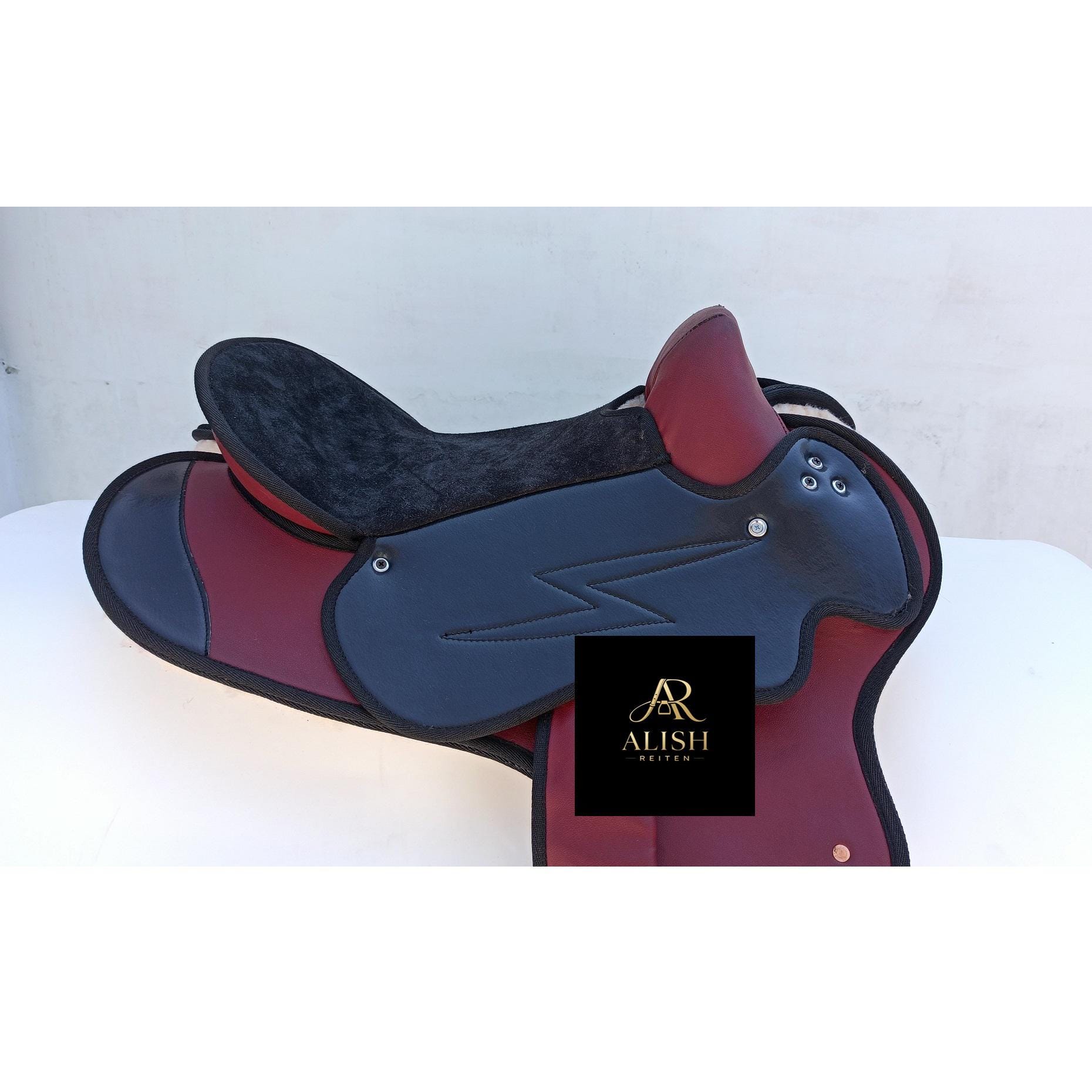 Red & Black Treeless Horse Saddle Lightweight Soft Padded English ...