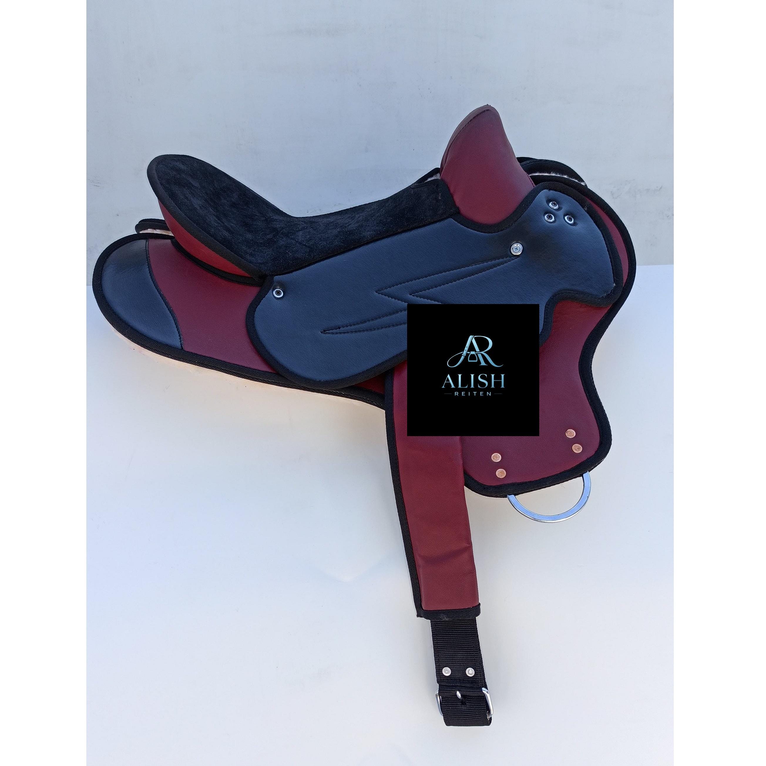 Red & Black Treeless Horse Saddle Lightweight Soft Padded English ...