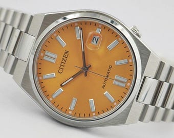 Citizen Tsuyosa NJ0150-56Z Automatic Men's Watch - 40mm Yellow Dial - Sapphire Crystal - Stainless Steel - No Box Papers - Unused