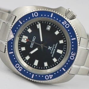 Vintage Seiko Prospex Diver Automatic Men's Watch - Black Dial - Refurbished - Stainless Steel - Japan 6R35 movement - Gift for Him - 03