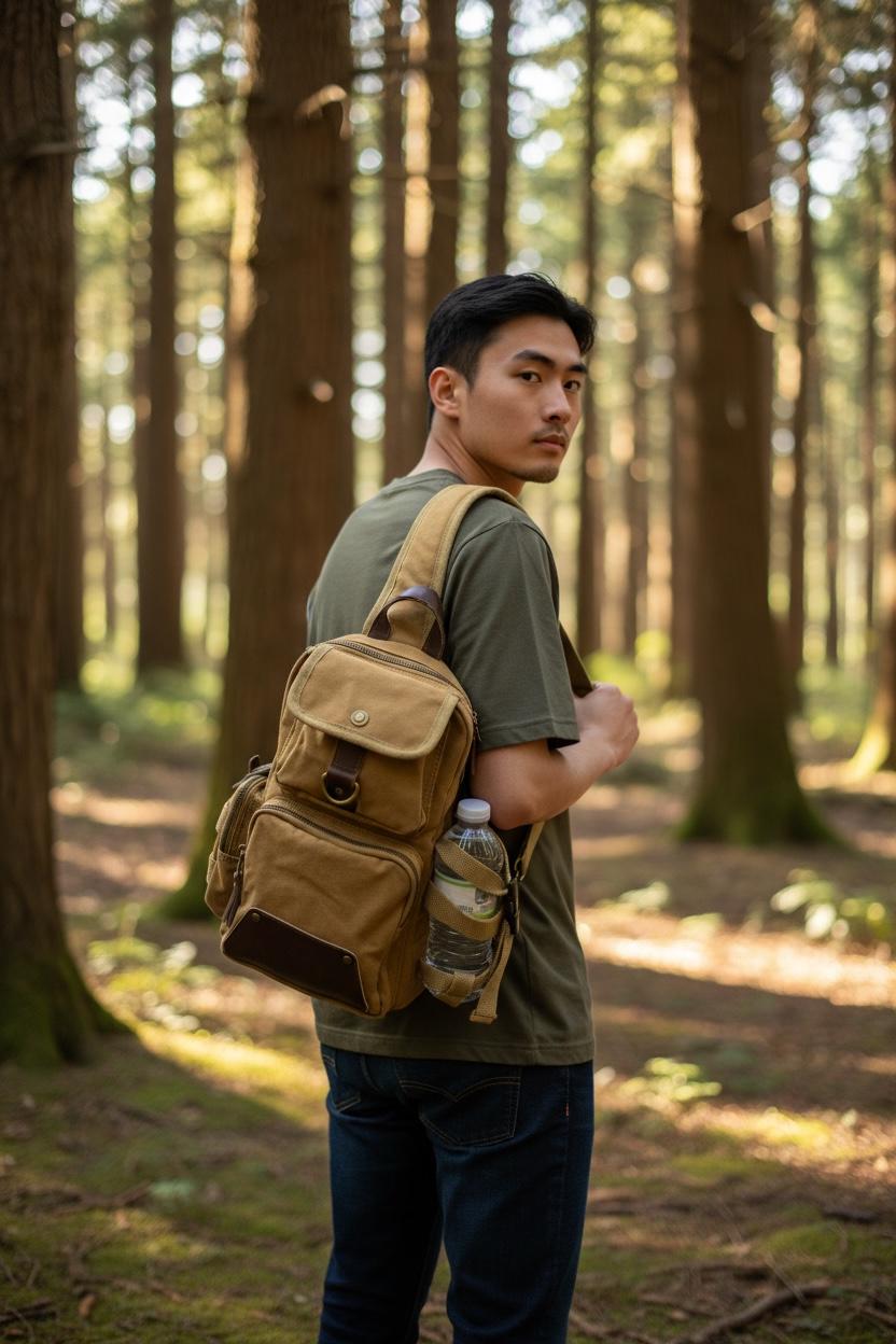 Omaya Canvas Single Strap Daypack Backpack 19 main image 4