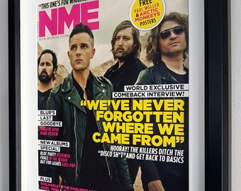 Copertina originale della rivista NME dei Killers, edizione limitata 2012, incorniciata e montata.