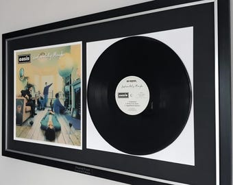 Album e copertina in vinile originali degli Oasis, incorniciati e montati, Definitely Maybe - Liam Gallagher