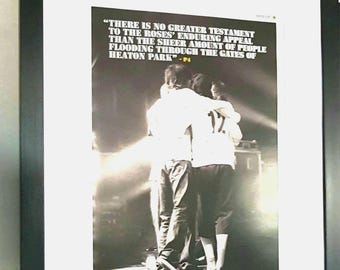 Programma del tour originale del 2012 degli Stone Roses, incorniciato e montato, Heaton Park