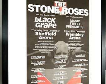 Póster original de The Stone Roses de 1994 de NME, enmarcado y montado.