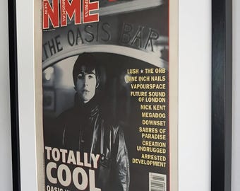 Oasis, portada original de NME de 1994, enmarcada y montada, de Liam Gallagher
