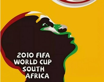 Poster incorniciato dei Mondiali di calcio FIFA 2010 in Sudafrica (63 x 43 cm)