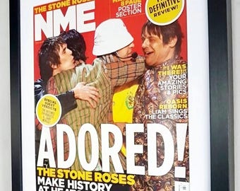 Copertina originale di NME del 2012 degli Stone Roses, incorniciata e montata.