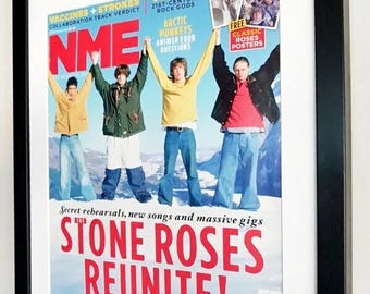 Copertina originale di NME del 2011 degli Stone Roses, incorniciata e montata.