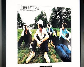 Copertina originale dell'album Urban Hymns dei Verve, incorniciata e montata con cura.