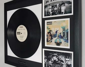 Album in vinile autentico incorniciato e montato degli Oasis, Definitely Maybe - Liam Gallagher
