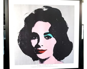 Stampa incorniciata di Andy Warhol, proveniente dalla Tate Gallery, con Elizabeth Taylor. Qualità fantastica, edizione limitata. Dimensioni cornice: 53 x 53 cm.