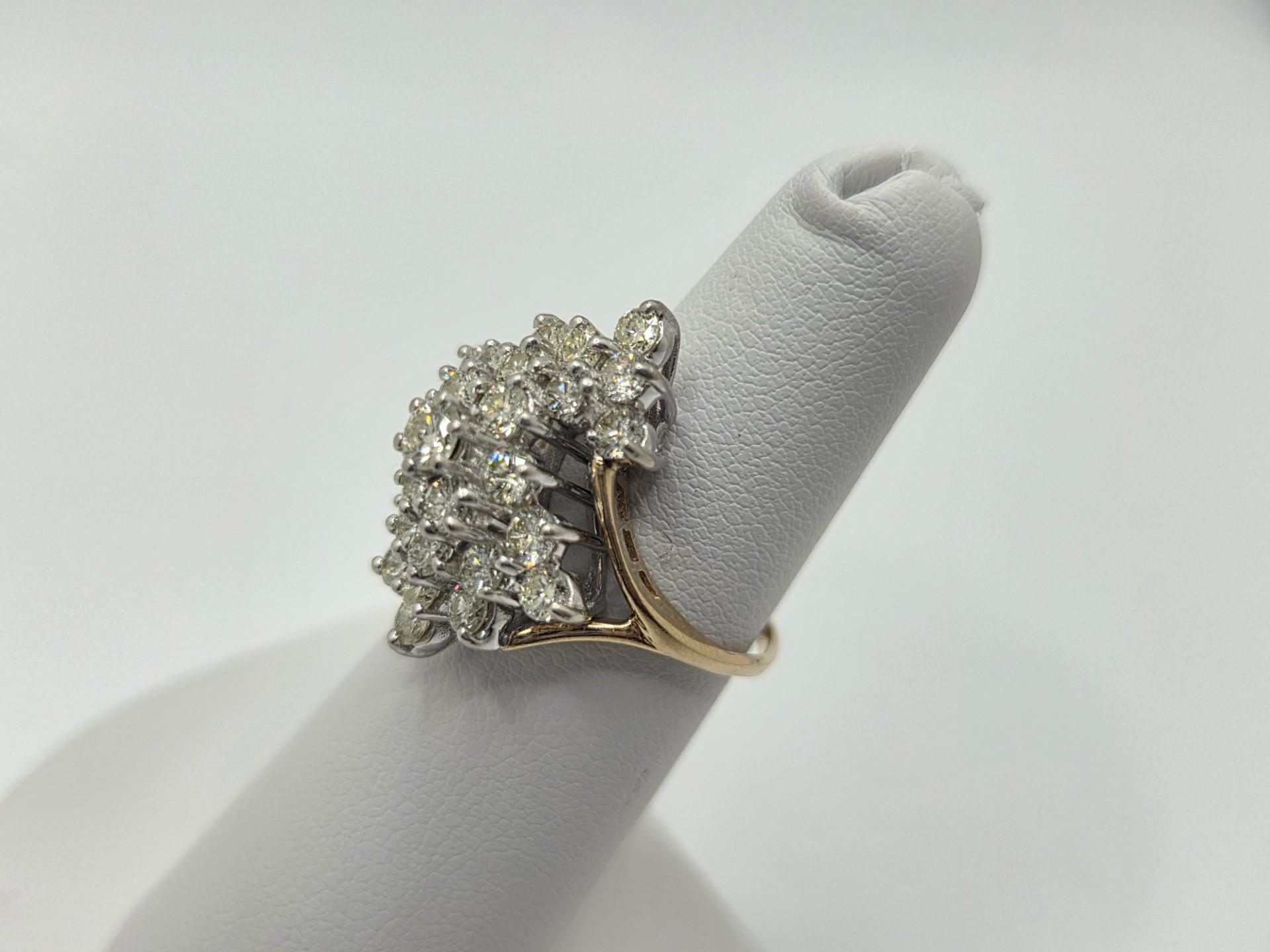 Diamond Cascade Ring 1980s Vintage Cascade Diamond Ring 14k Gold - Etsy