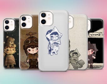 Hirono Handyhülle Figur Kawaii Boy Cover passend für iPhone 17e, 16, 15, 14, 13 Samsung S26, S25Fe, S23, A57 Pixel 10A, 10Pro, 9A, 8