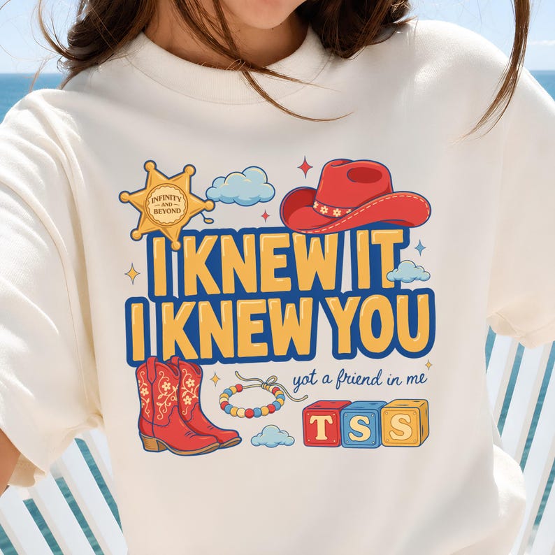 Retro Toy Story 5 PNG, I Knew It I Knew You Western Cowgirl Boots Friendship Bracelet Shirt Design Graphic Download File
retro toy story png, toy friends png, toy story inspired, disney trip png, pixar inspired png, cowgirl boots png, friendship bracelet, western cowgirl png, digital download, i knew it i knew you, shirt design png, sublimation file, toy story 5 png