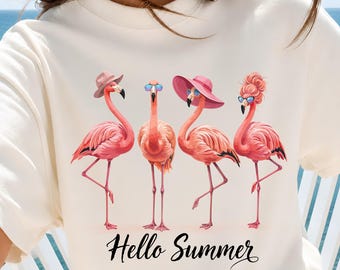 Sommer Flamingo PNG: Beach Vibes Grafik (Digitaler Download)