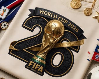 Fußball WM 2026 Trophäe PNG | Fußball Fan Shirt Sublimation (Digitaler Download)