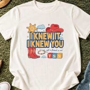 Retro Toy Story 5 PNG, I Knew It I Knew You Western Cowgirl Boots Friendship Bracelet Shirt Design Graphic Download File
retro toy story png, toy friends png, toy story inspired, disney trip png, pixar inspired png, cowgirl boots png, friendship bracelet, western cowgirl png, digital download, i knew it i knew you, shirt design png, sublimation file, toy story 5 png
