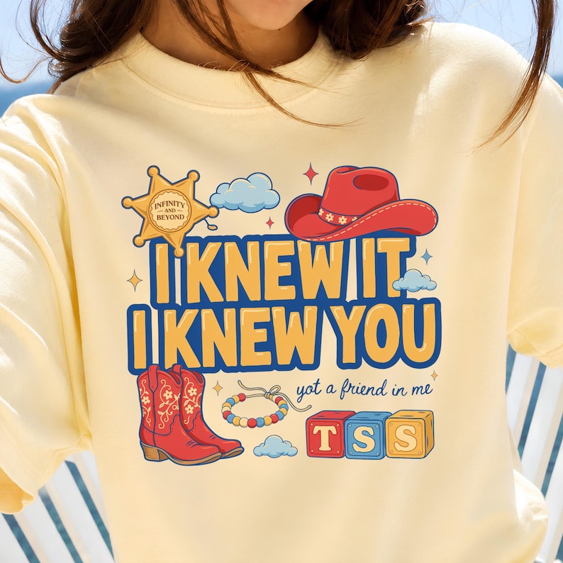 Retro Toy Story 5 PNG, I Knew It I Knew You Western Cowgirl Boots Friendship Bracelet Shirt Design Graphic Download File
retro toy story png, toy friends png, toy story inspired, disney trip png, pixar inspired png, cowgirl boots png, friendship bracelet, western cowgirl png, digital download, i knew it i knew you, shirt design png, sublimation file, toy story 5 png