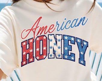 Amerikanischer Honig PNG, Retro 4. Juli Shirt Design, trendiger Sommer PNG, digitaler Download