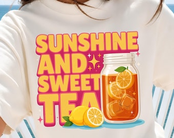 Sonnenschein und süßer Tee Png, Südsommer Png, Zitrone Png Sublimationsdesign (Digitaler Download)