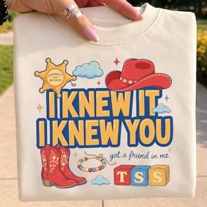 Retro Toy Story 5 PNG, I Knew It I Knew You Western Cowgirl Boots Friendship Bracelet Shirt Design Graphic Download File
retro toy story png, toy friends png, toy story inspired, disney trip png, pixar inspired png, cowgirl boots png, friendship bracelet, western cowgirl png, digital download, i knew it i knew you, shirt design png, sublimation file, toy story 5 png