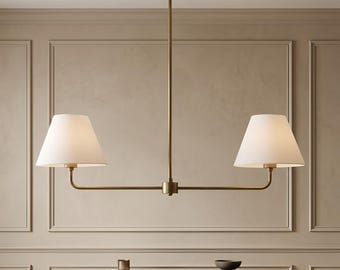 Mid Century Chandelier Light - Modern Lighting - Brass Sputnik Light Fixture - Pendant Lamp Shade