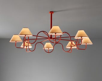 Jean Royere Inspired Ondulation Chandelier | Mid-Century Modern French Ceiling Light