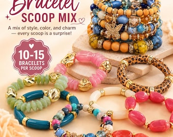 Mystery Bracelet Scoop Mix | 10-15 Stacked, Beaded, Acrylic Bracelets